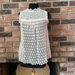 Anthropologie Lili’s Closet Floral Lace Sleeveless Top